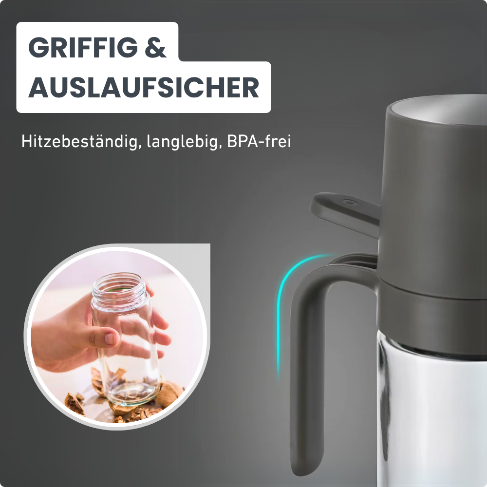 250ml Ölsprühflasche aus Glas – Für gesundes, sauberes Kochen