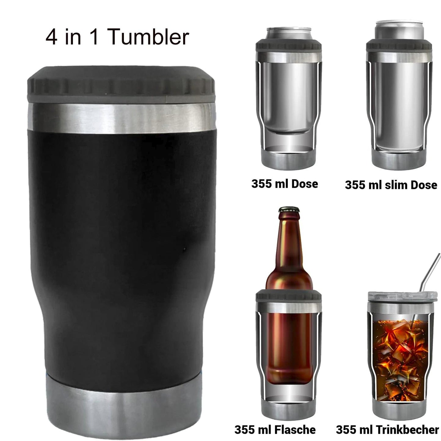 4 in 1 TUMBLER mit integriertem Flaschenöffner