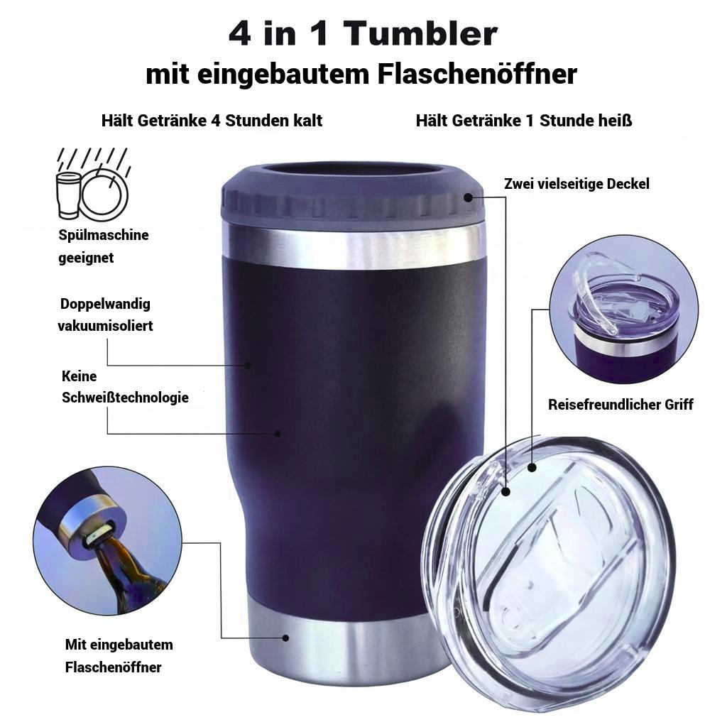 4 in 1 TUMBLER mit integriertem Flaschenöffner