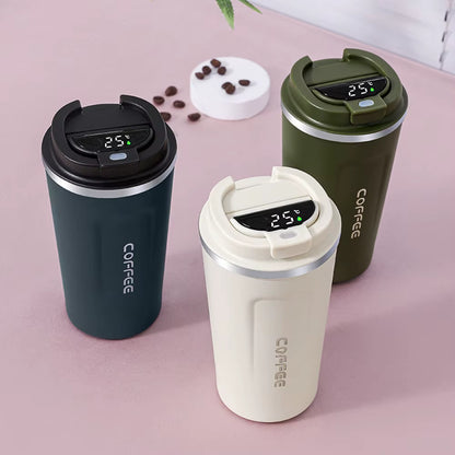 Thermobecher mit smarter Temperaturanzeige - Edelstahl, LED-Anzeige