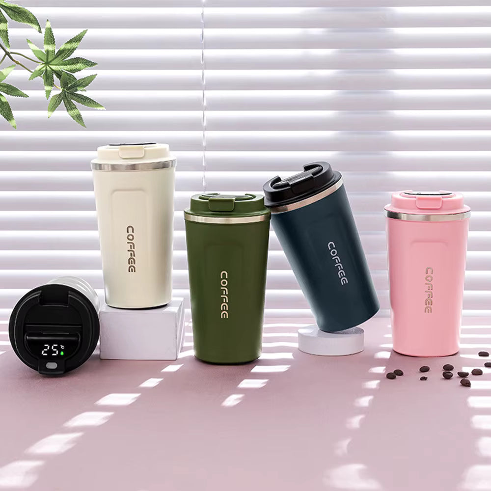 Thermobecher mit smarter Temperaturanzeige - Edelstahl, LED-Anzeige