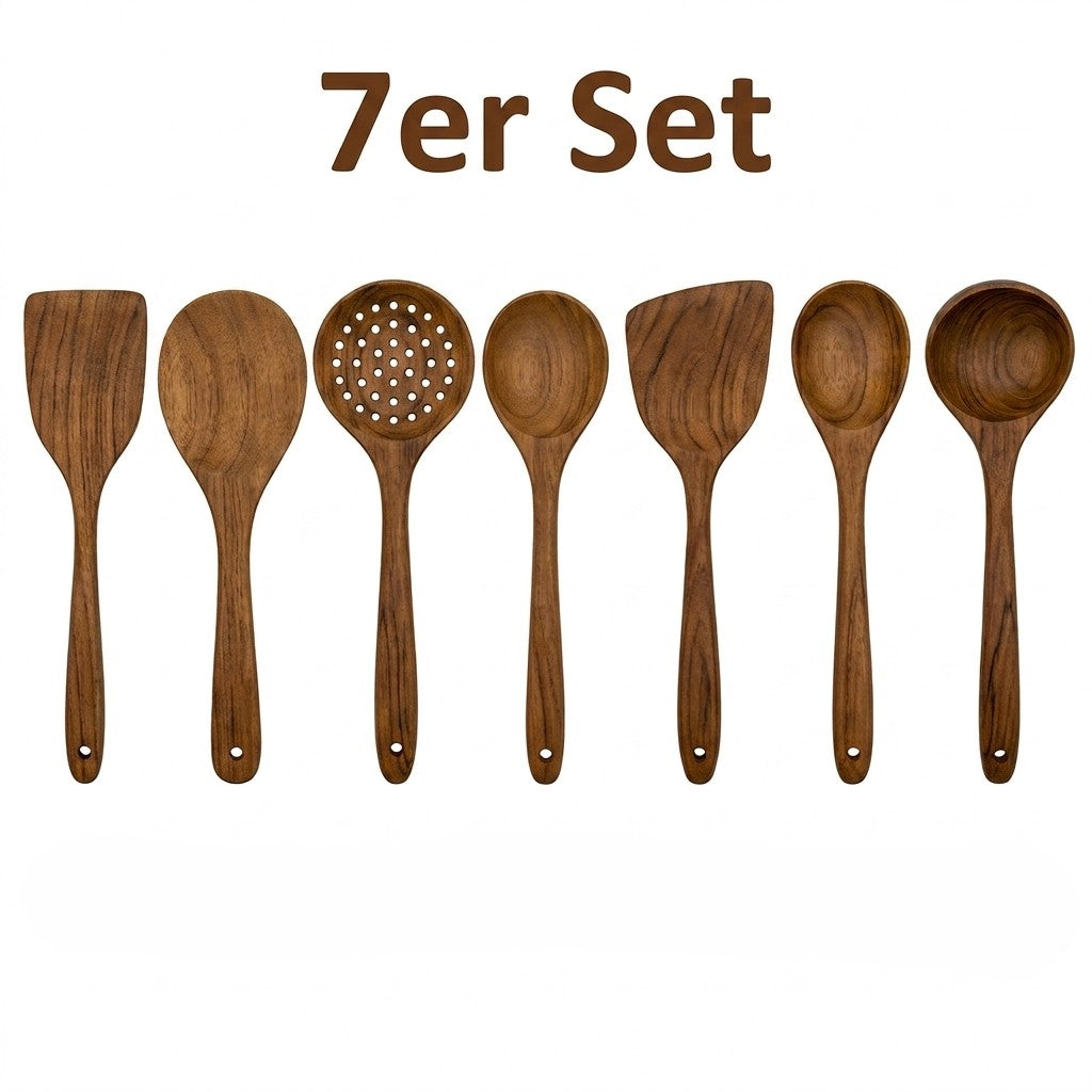 Premium Teakholz-Utensilien-Set:  Natürliche Eleganz für Ihre Küche