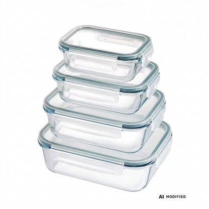 Premium Frischhaltebehälter-Set aus Borosilikatglas – 4-teilig