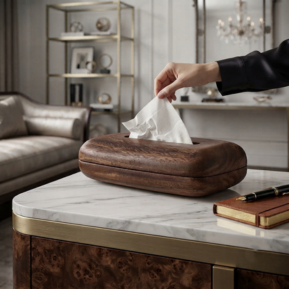 Edle Taschentuchbox aus massivem Wallnussholz – Minimalistischer Luxus für dein Zuhause