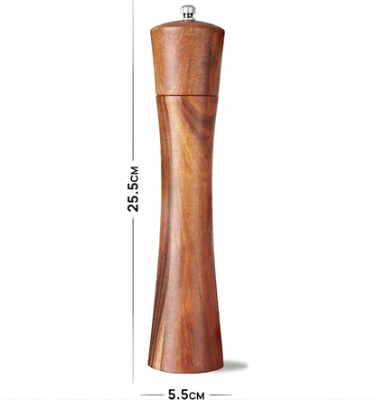 Premium Akazienholz Gewürz- und Pfeffermühle mit Keramikmahlwerk – Kulinarische Präzision trifft auf zeitlose Natur-Eleganz