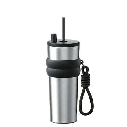 Premium Thermo-Travel-Mug (700 ml) mit integriertem Strohhalm– Dein perfekter Begleiter