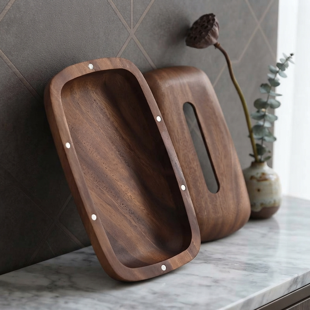 Edle Taschentuchbox aus massivem Wallnussholz – Minimalistischer Luxus für dein Zuhause