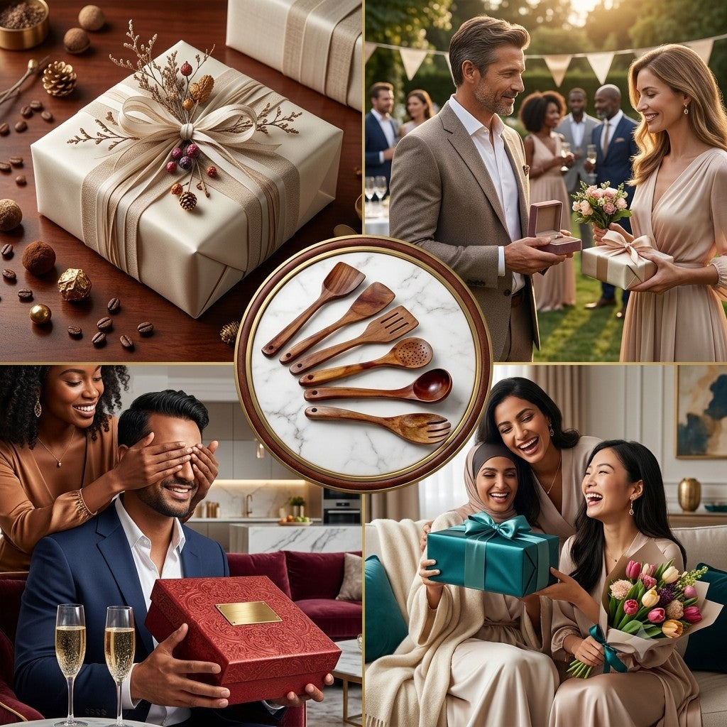 Premium Teakholz-Utensilien-Set:  Natürliche Eleganz für Ihre Küche