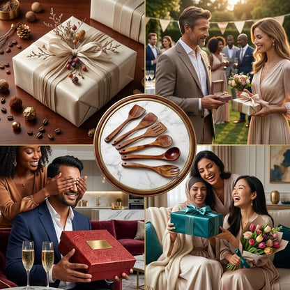 Premium Teakholz-Utensilien-Set:  Natürliche Eleganz für Ihre Küche