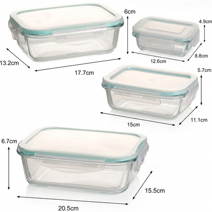 Premium Frischhaltebehälter-Set aus Borosilikatglas – 4-teilig