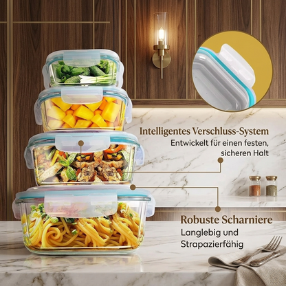 Premium Frischhaltebehälter-Set aus Borosilikatglas – 4-teilig