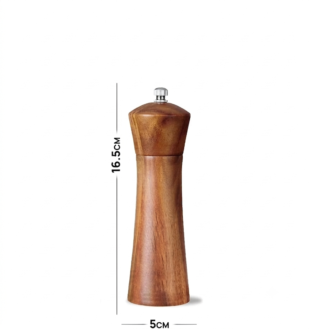 Premium Akazienholz Gewürz- und Pfeffermühle mit Keramikmahlwerk – Kulinarische Präzision trifft auf zeitlose Natur-Eleganz