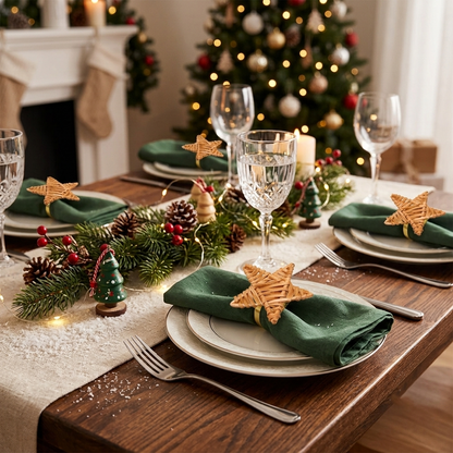 8 Stück Handgefertigte Holz-Serviettenringe – Rustikale Tischdeko für Landhaus, Weihnachten & Hochzeit
