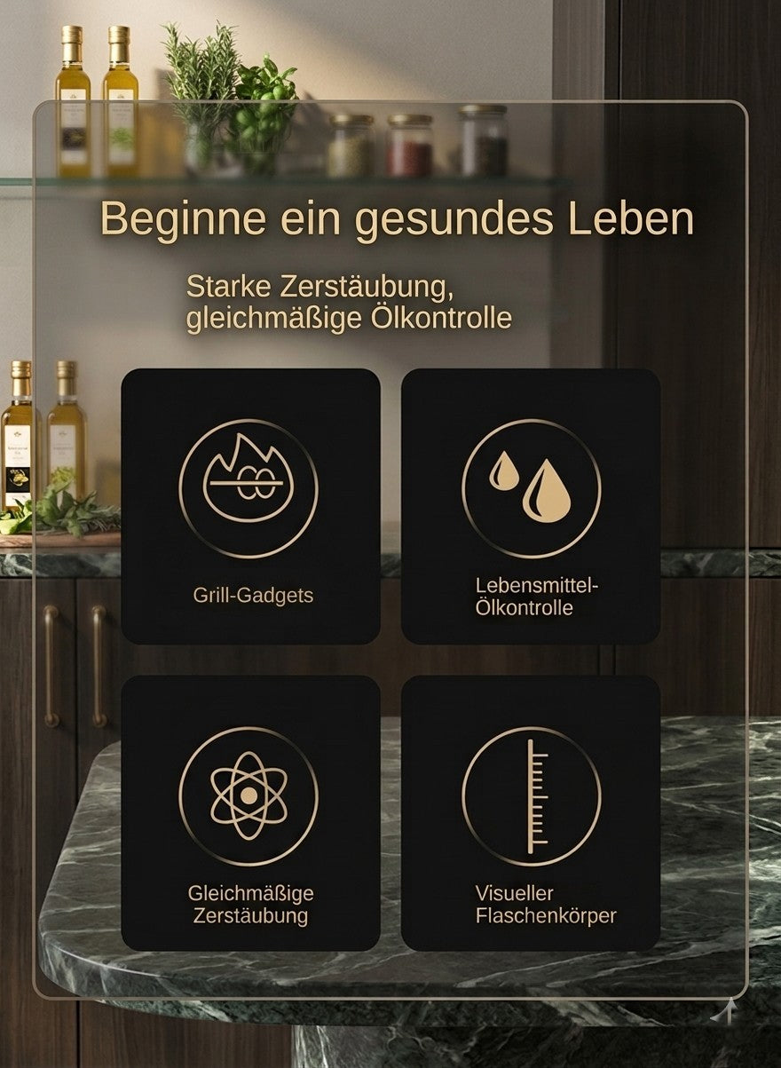 Ölsprüher aus Glas & Edelstahl- Feiner Sprühnebel