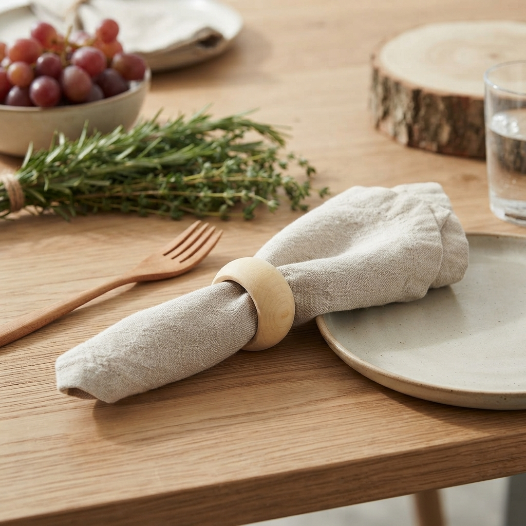 8 Stück Handgefertigte Holz-Serviettenringe – Rustikale Tischdeko für Landhaus, Weihnachten & Hochzeit