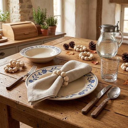 8 Stück Handgefertigte Holz-Serviettenringe – Rustikale Tischdeko für Landhaus, Weihnachten & Hochzeit
