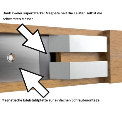Akazie Magnet-Messerleiste – Edler & sicherer Messerhalter
