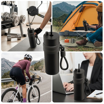 Premium Thermo-Travel-Mug (700 ml) mit integriertem Strohhalm– Dein perfekter Begleiter