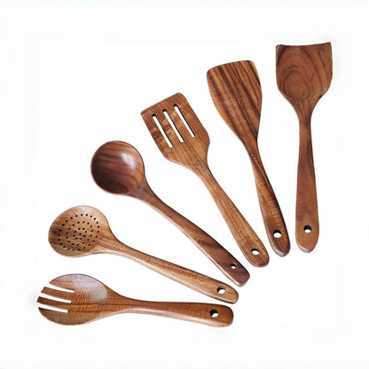 Premium Teakholz-Utensilien-Set