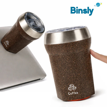 Coffee Tumbler with Suction Base Spill-Proof Bottom Grip Mug 400ML Coffee Cup with Lid Portable Insulated Vacuum Flask