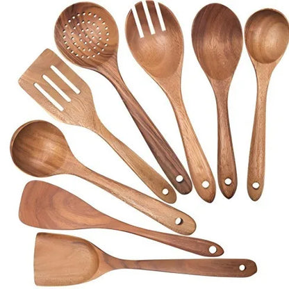 Premium Teakholz-Utensilien-Set