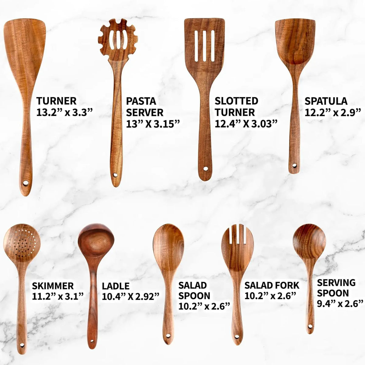 Premium Teakholz-Utensilien-Set