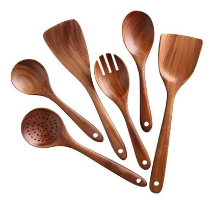 Premium Teakholz-Utensilien-Set