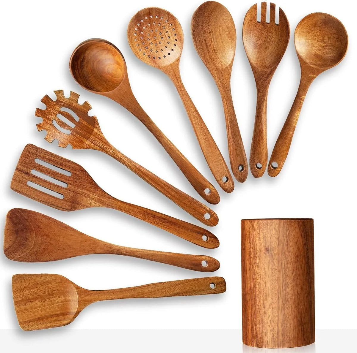 Premium Teakholz-Utensilien-Set