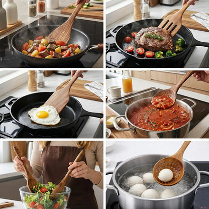 Premium Teakholz-Utensilien-Set