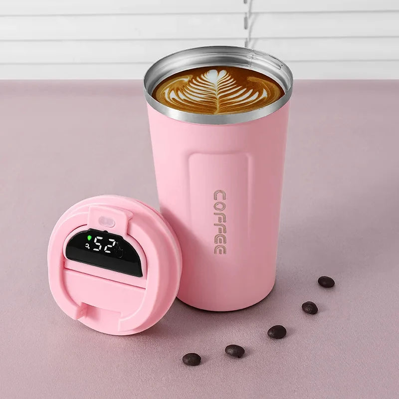 Thermobecher mit smarter Temperaturanzeige - Edelstahl, LED-Anzeige