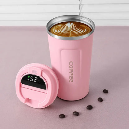 Thermobecher mit smarter Temperaturanzeige - Edelstahl, LED-Anzeige