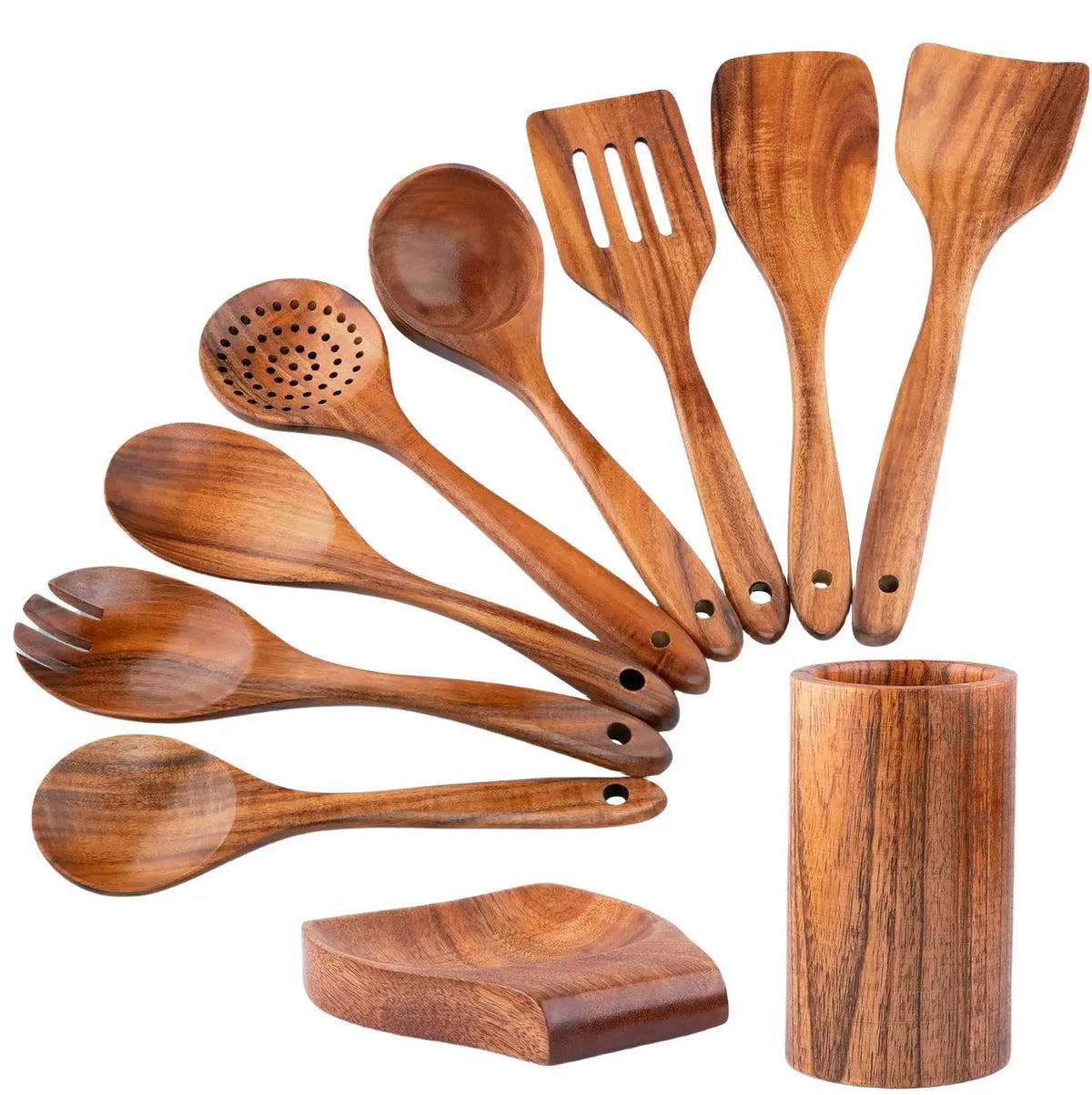 Premium Teakholz-Utensilien-Set