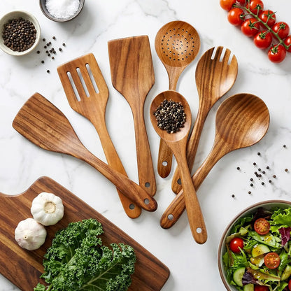 Premium Teakholz-Utensilien-Set