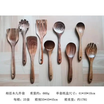 Premium Teakholz-Utensilien-Set