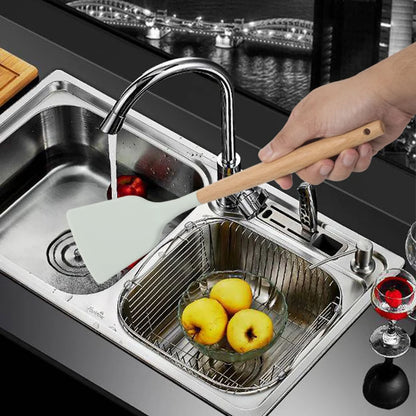 12-teiliges Premium Küchenhelfer-Set | Silikon & Echtholz- Kochen mit Stil und Präzision