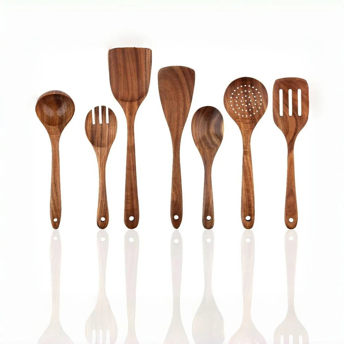 Premium Teakholz-Utensilien-Set
