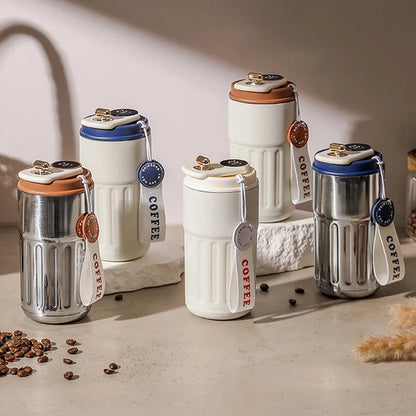 Thermobecher mit smarter Temperaturanzeige - Edelstahl, LED-Anzeige