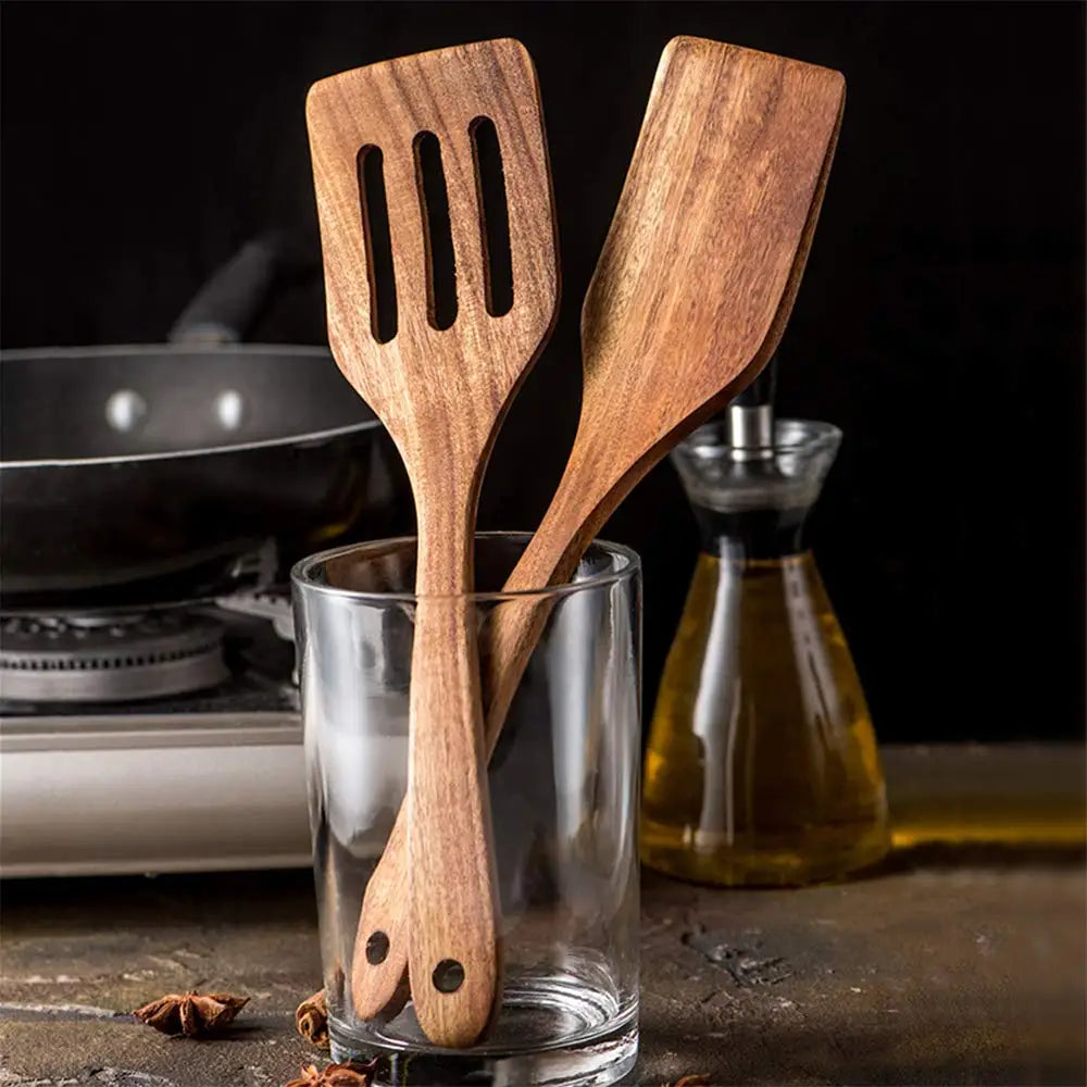Premium Teakholz-Utensilien-Set