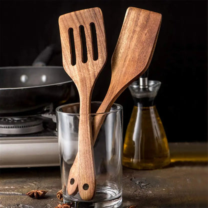 Premium Teakholz-Utensilien-Set