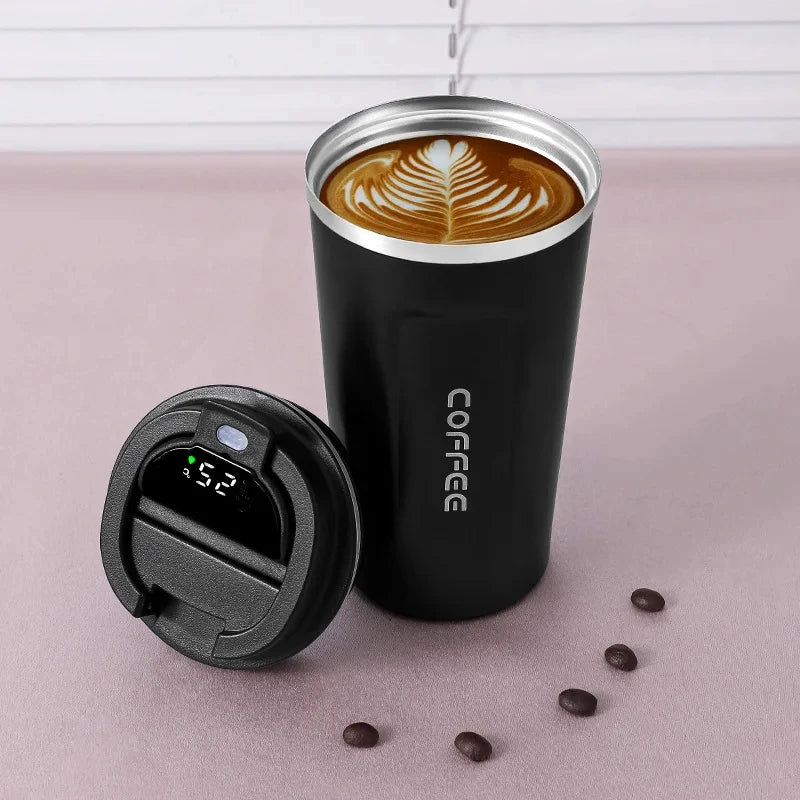 Thermobecher mit smarter Temperaturanzeige - Edelstahl, LED-Anzeige
