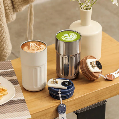 Thermobecher mit smarter Temperaturanzeige - Edelstahl, LED-Anzeige