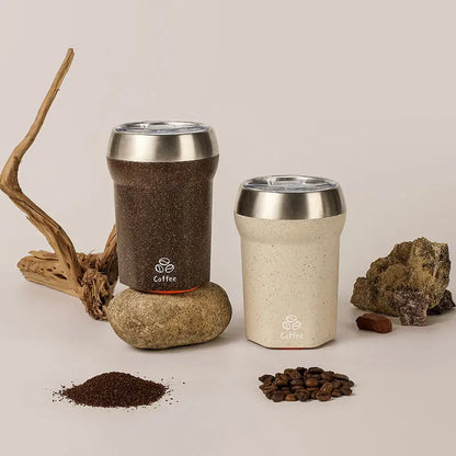 Coffee Tumbler with Suction Base Spill-Proof Bottom Grip Mug 400ML Coffee Cup with Lid Portable Insulated Vacuum Flask