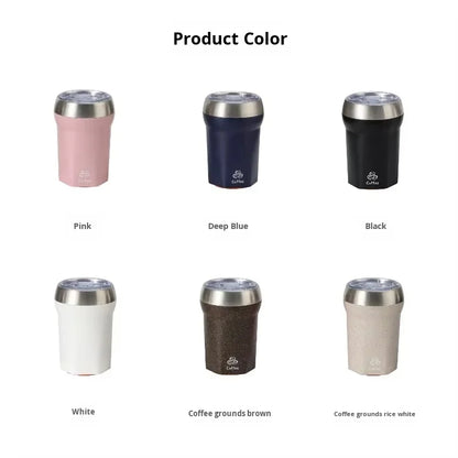 Coffee Tumbler with Suction Base Spill-Proof Bottom Grip Mug 400ML Coffee Cup with Lid Portable Insulated Vacuum Flask
