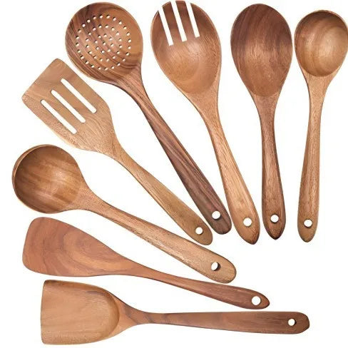 Premium Teakholz-Utensilien-Set