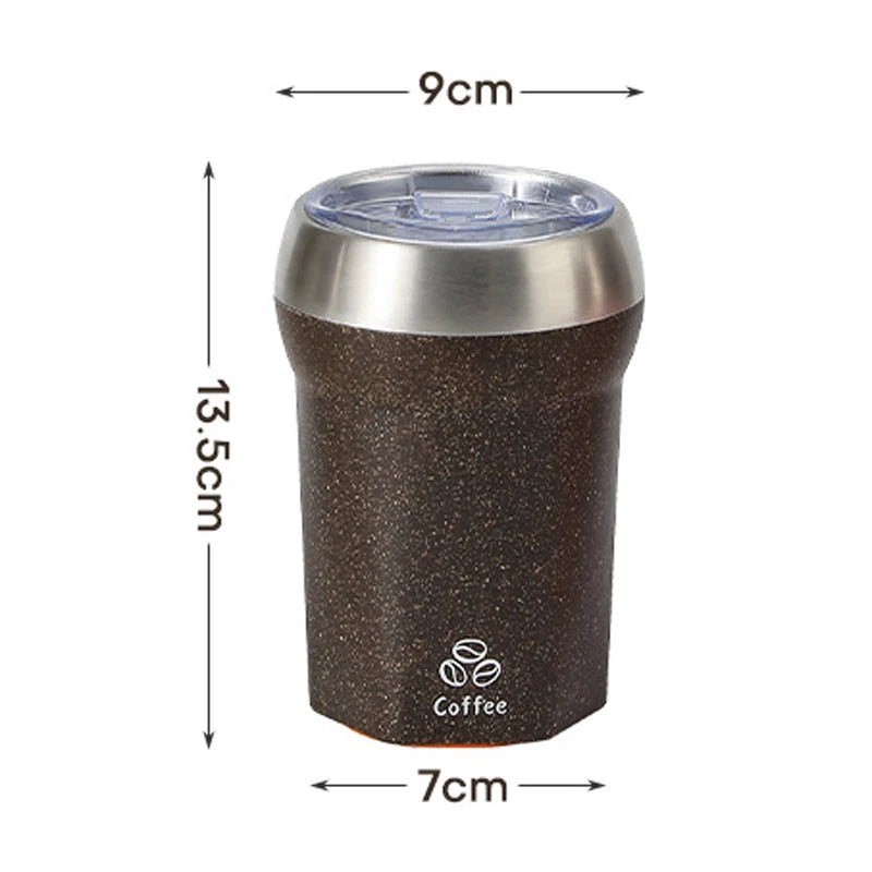 Coffee Tumbler with Suction Base Spill-Proof Bottom Grip Mug 400ML Coffee Cup with Lid Portable Insulated Vacuum Flask