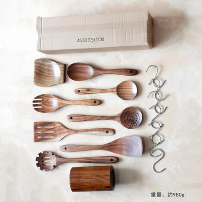 Premium Teakholz-Utensilien-Set