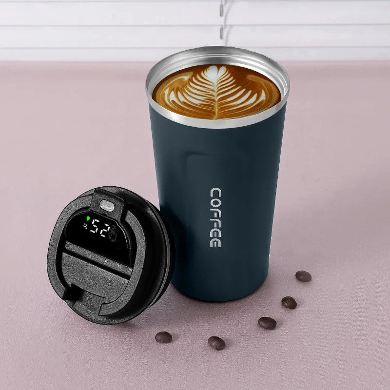 Thermobecher mit smarter Temperaturanzeige - Edelstahl, LED-Anzeige