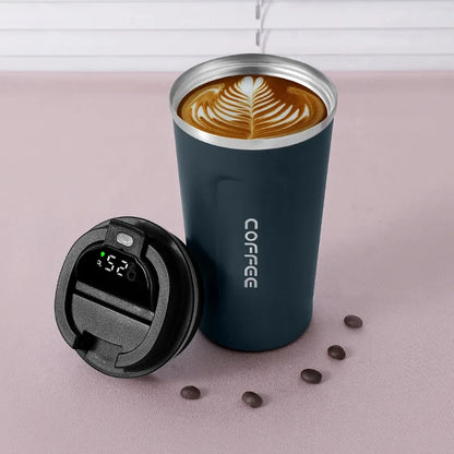 Thermobecher mit smarter Temperaturanzeige - Edelstahl, LED-Anzeige