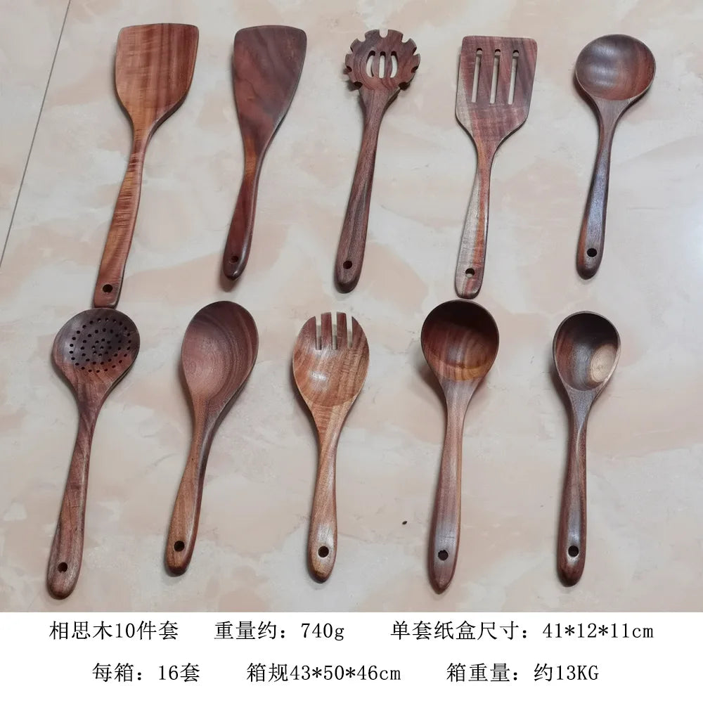 Premium Teakholz-Utensilien-Set