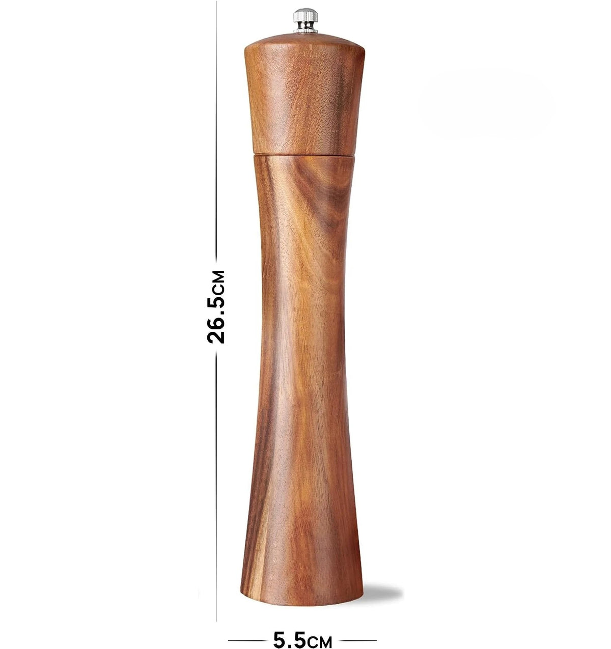 Premium Akazienholz Gewürz- und Pfeffermühle mit Keramikmahlwerk – Kulinarische Präzision trifft auf zeitlose Natur-Eleganz